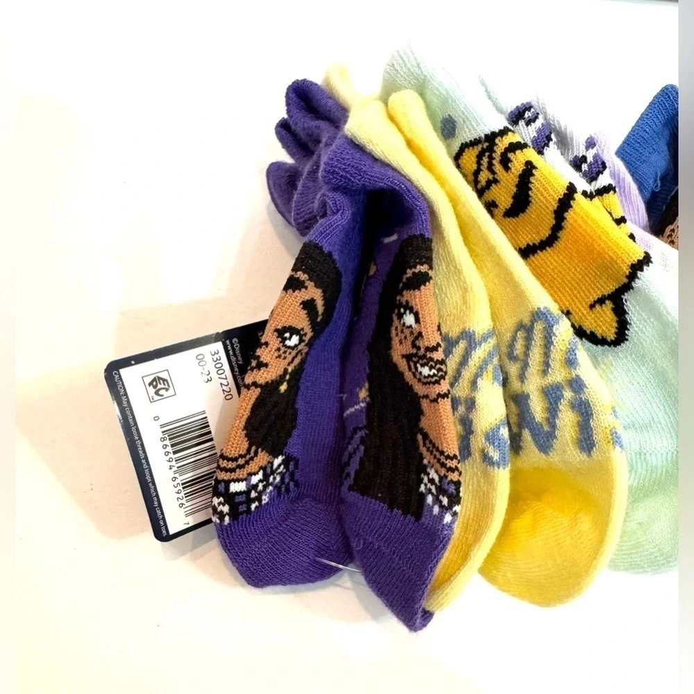 New Open Packaging Disney Wish Toddler/Preschool Girl Socks 6-pairs Size Small